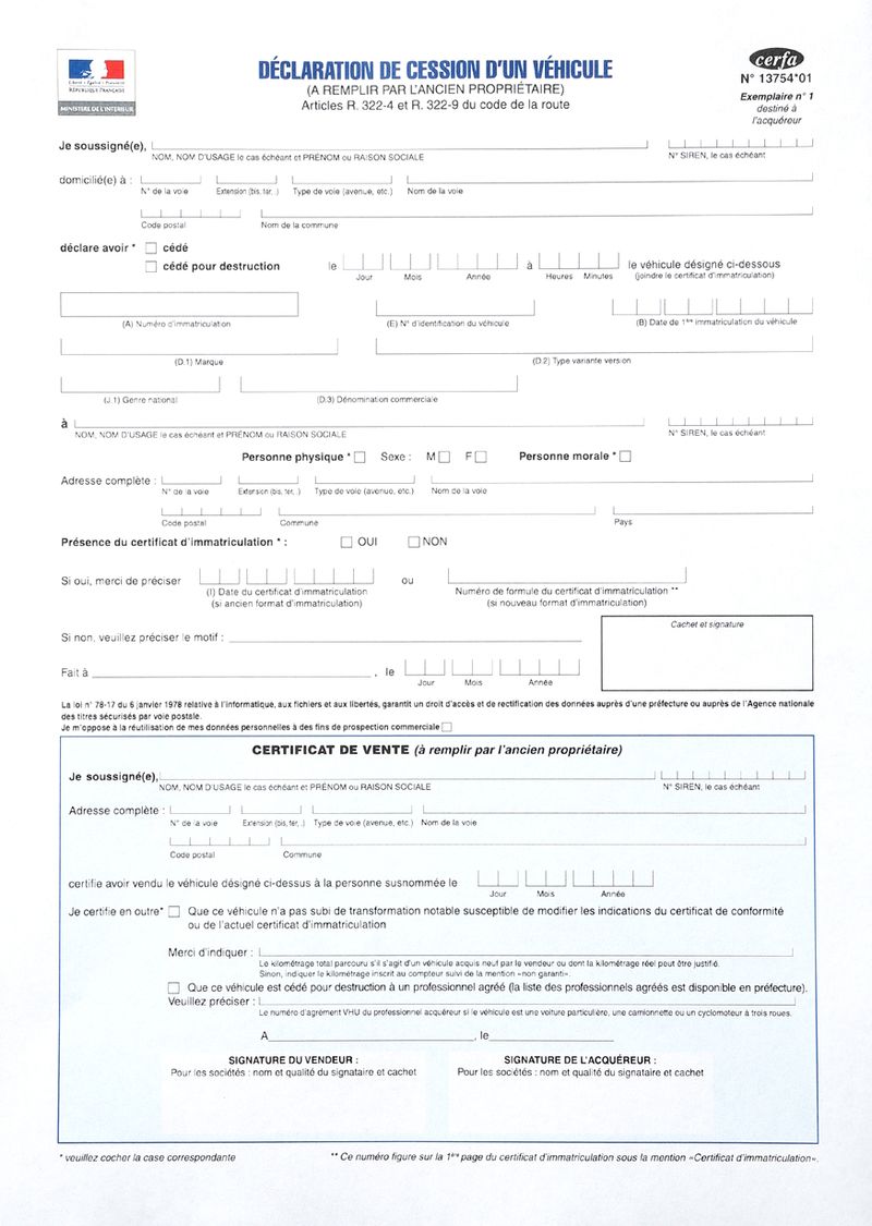 Cerfa Cession D Un V hicule Cerfa Certificat De Cession Vehicule YQZF