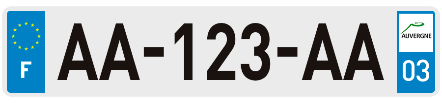 Plaque Immatriculation Allier