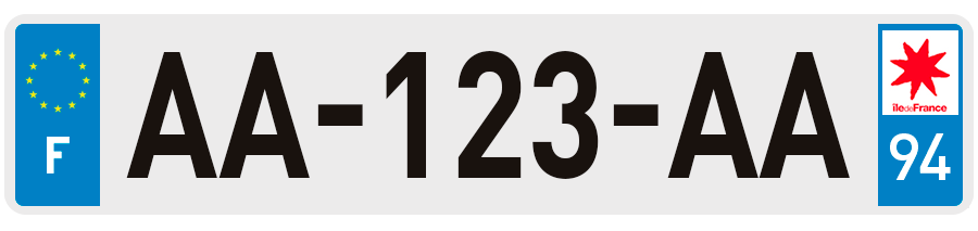 Plaque Immatriculation Val-de-Marne