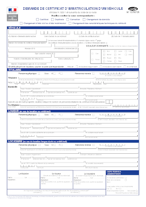 Illustration demande de certificat d'immatriculation