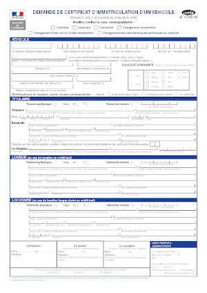 Illustration demande de certificat d'immatriculation