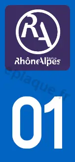 Logo plaque Rhône-Alpes 01