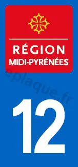 Set De 4 Stickers NOIR Pour Plaque D'immatriculation, 12 AVEYRON - Stickers Pour Plaque D'immatriculation/AUTO Occitanie - The Little Boutique