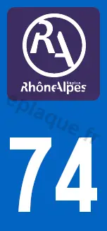 Logo plaque Rhône-Alpes 74