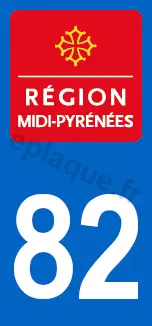 Logo plaque Midi-Pyrénées 82