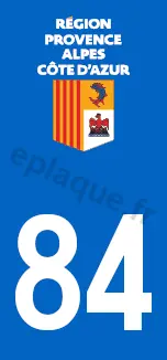Logo plaque Provence-Alpes-Côte-d'Azur 84