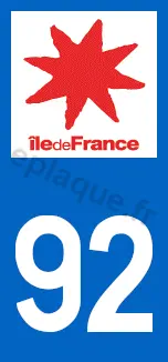 Logo plaque Île-de-France 92