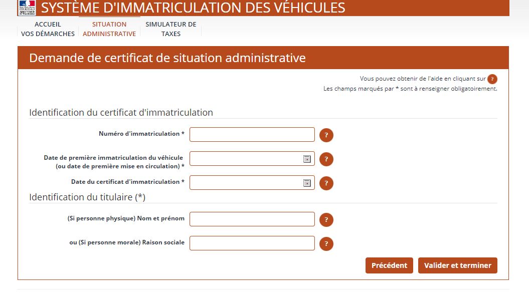 Ants certificat de non gage