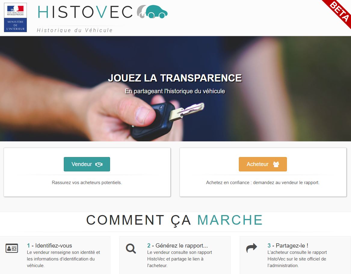 Histovec, historique gratuit d'un véhicule avec plaques d