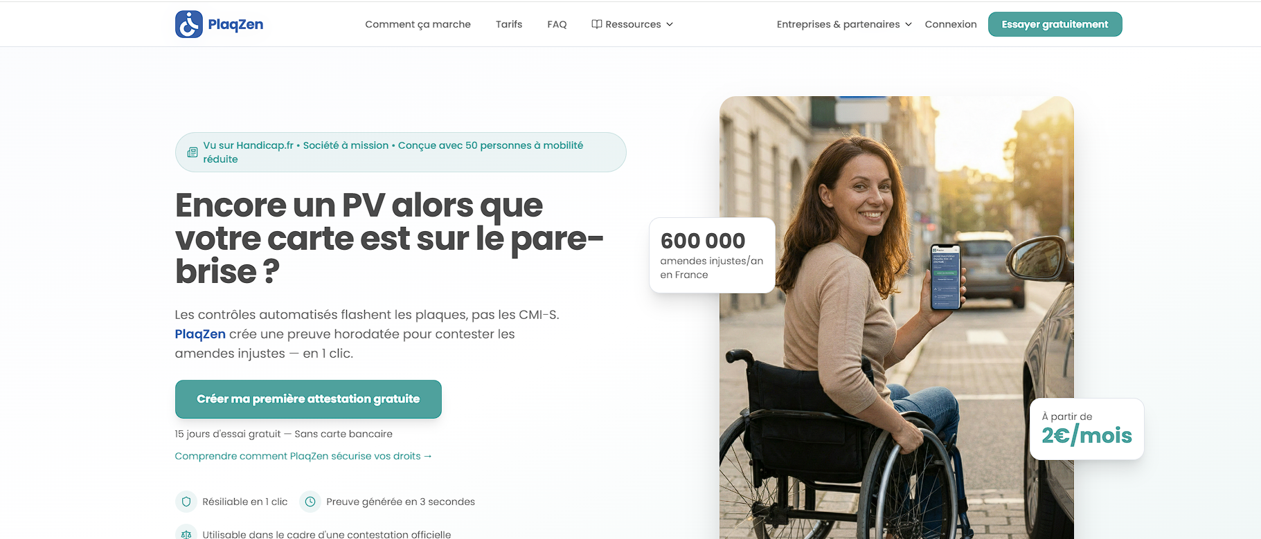 Illustration Stationnement handicapé : une app pour combattre les PV automatisés injustifiés